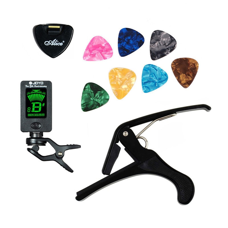 KIT | Guitar Tuner + Capo + Pick Holder + 7 pcs Pick