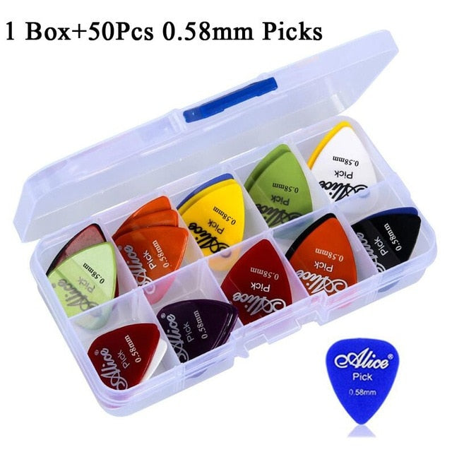 50Pcs Set Electric/Acoustic Guitar Pick Music (0.58/0.71/0.81/0.96/1.20/1.50mm)
