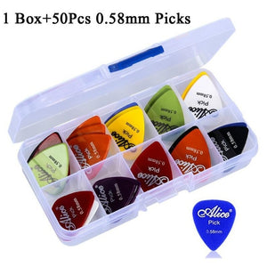 50Pcs Set Electric/Acoustic Guitar Pick Music (0.58/0.71/0.81/0.96/1.20/1.50mm)