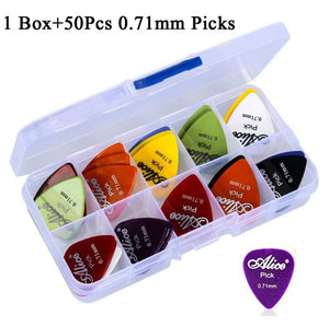 50Pcs Set Electric/Acoustic Guitar Pick Music (0.58/0.71/0.81/0.96/1.20/1.50mm)