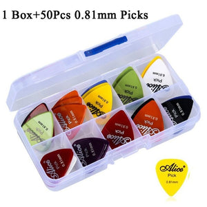 50Pcs Set Electric/Acoustic Guitar Pick Music (0.58/0.71/0.81/0.96/1.20/1.50mm)