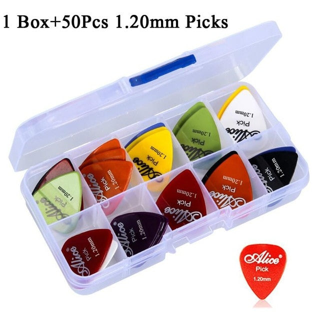 50Pcs Set Electric/Acoustic Guitar Pick Music (0.58/0.71/0.81/0.96/1.20/1.50mm)
