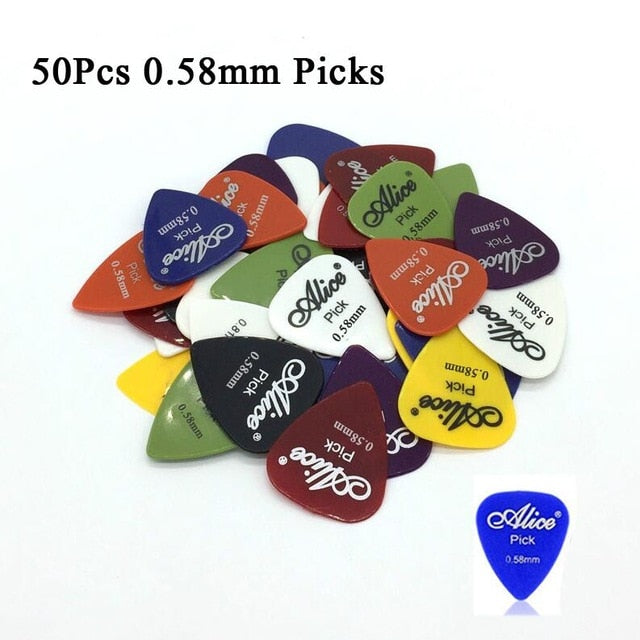 50Pcs Set Electric/Acoustic Guitar Pick Music (0.58/0.71/0.81/0.96/1.20/1.50mm)