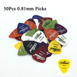 50Pcs Set Electric/Acoustic Guitar Pick Music (0.58/0.71/0.81/0.96/1.20/1.50mm)
